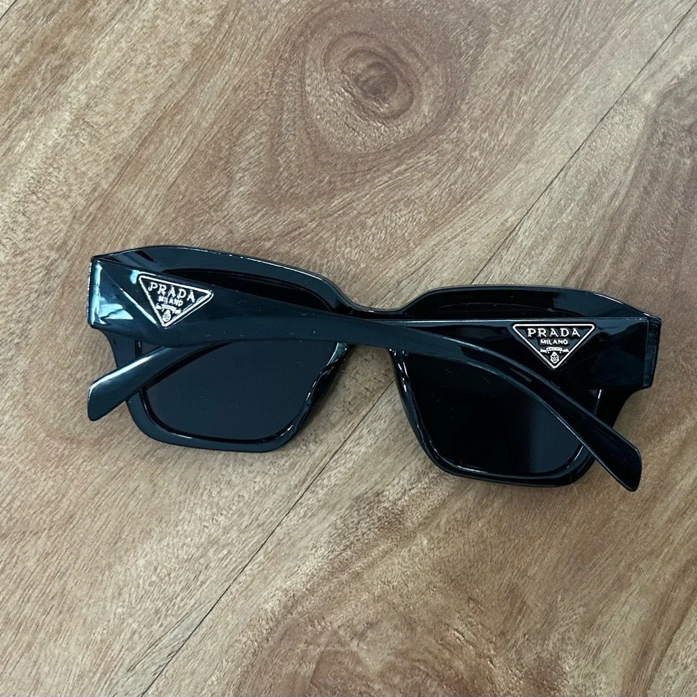 Prada Glossy Black Square Sunglasses - Picture 2 of 2
